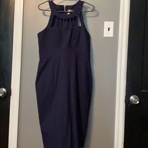 Body hugging dark blue dress